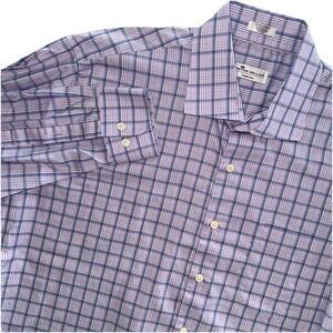 Peter Millar Crown Ease Shirt Long Sleeve Cotton Plaid Button Up XL